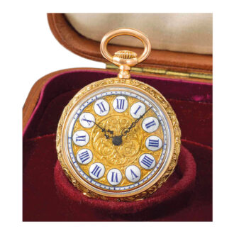 Swiss rose gold open faced cylinder pendant watch Circa 1884 Swiss rose gold open faced cylinder pendant watch Circa 1884