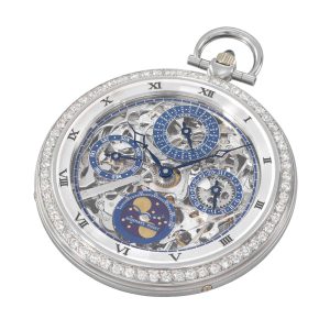 Swiss white gold, diamond set skeletonized lever Circa 1986