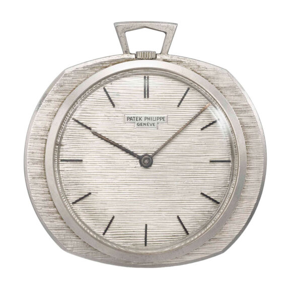 Unusual Swiss white gold keyless lever dress watch Circa 1963