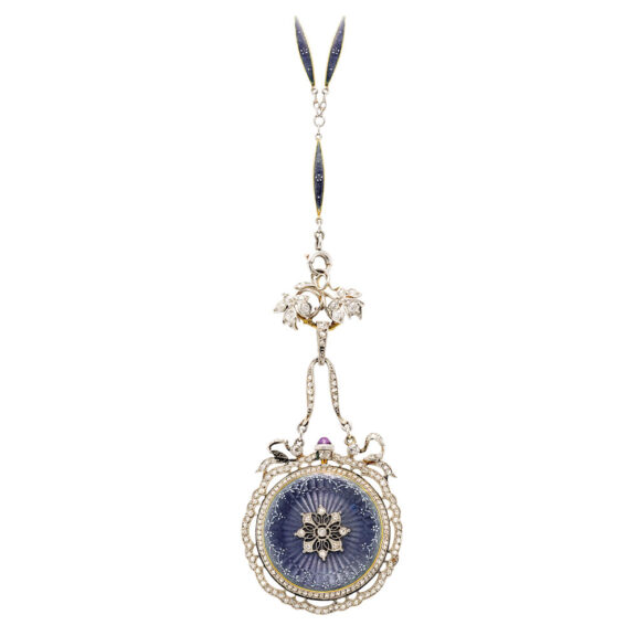 Elegant and fine decorated lever pendant watch Circa 1910