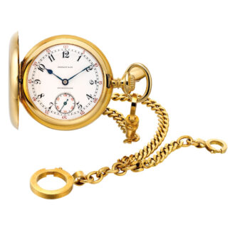 Swiss 18k gold hunting cased lever pendant watch Circa 1908