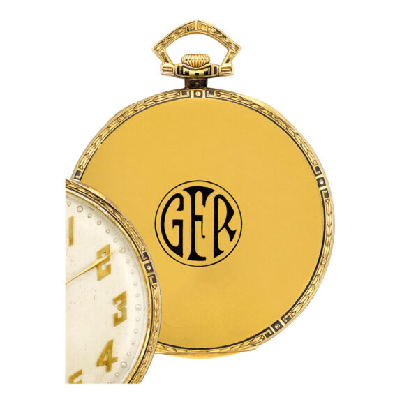 Swiss 18 carat open faced lever pocket watch Circa 1927 Swiss 18 carat open faced lever pocket watch Circa 1927