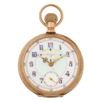 American rose gold open faced keyless lever watch Circa 1908