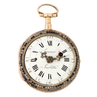 Swiss gold and enamel quarter repeating verge Circa 1750