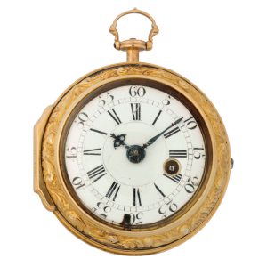 English 18k gold verge watch with bloodstone bowl Circa 1750