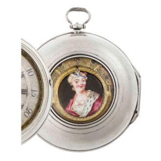 English silver verge with skeletonized back Circa 1775-1799 English silver verge with skeletonized back Circa 1775-1799