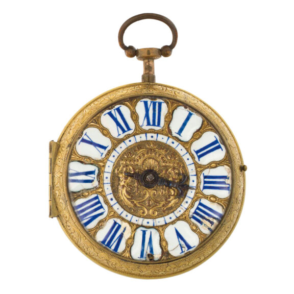 French gilt open faced verge oignon watch Circa 1690-1710 French gilt open faced verge oignon watch Circa 1690-1710