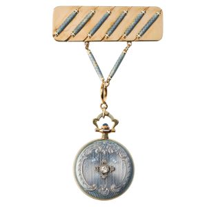 Swiss gold, enamel and diamond set pendant watch Circa 1925