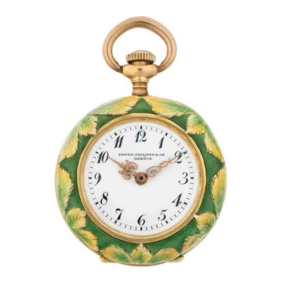 Swiss gold enamel lever pendant watch and brooch Circa 1897 Swiss gold enamel lever pendant watch and brooch Circa 1897