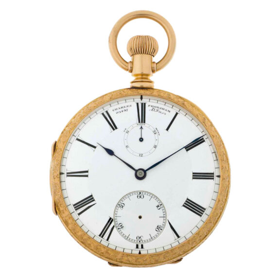 English 18k gold open faced pocket chronometer Circa 1865 English 18k gold open faced pocket chronometer Circa 1865