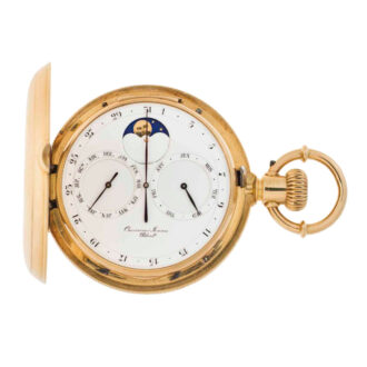 Rare Swiss gold double dialed complicated watch Circa 1878 Rare Swiss gold double dialed complicated watch Circa 1878