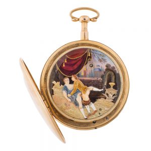Repeater with concealed erotic automaton Circa 1810-1820