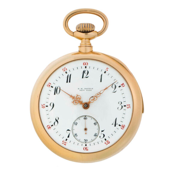 Swiss rose gold open faced minute repeating lever Circa 1900 Swiss rose gold open faced minute repeating lever Circa 1900