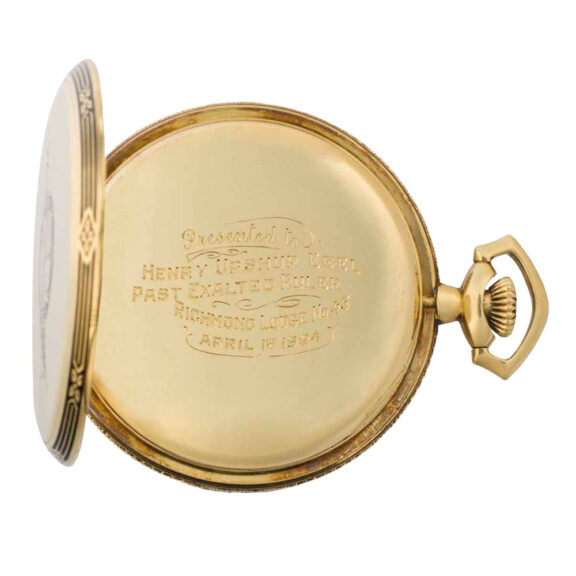 Swiss 18k gold open faced lever presentation watch Circa 1918 Swiss 18k gold open faced lever presentation watch Circa 1918