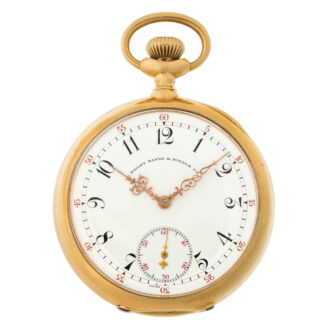 Swiss keyless lever watch with Guillaume balance Circa 1907