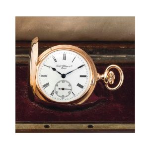 Swiss rose gold min repeating hunting cased lever Circa 1887