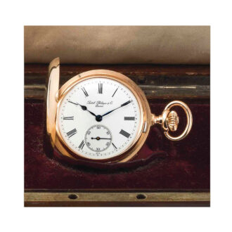 Swiss rose gold min repeating hunting cased lever Circa 1887