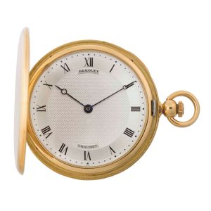 Swiss 18k gold hunting cased keyless lever watch Circa 1990
