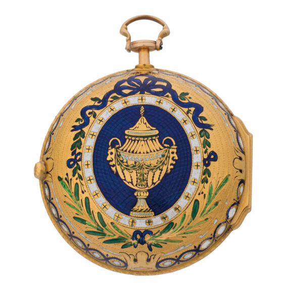 Early English gold and enamel cylinder watch Circa 1710-1730