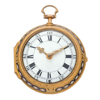 Early English gold and enamel cylinder watch Circa 1710-1730