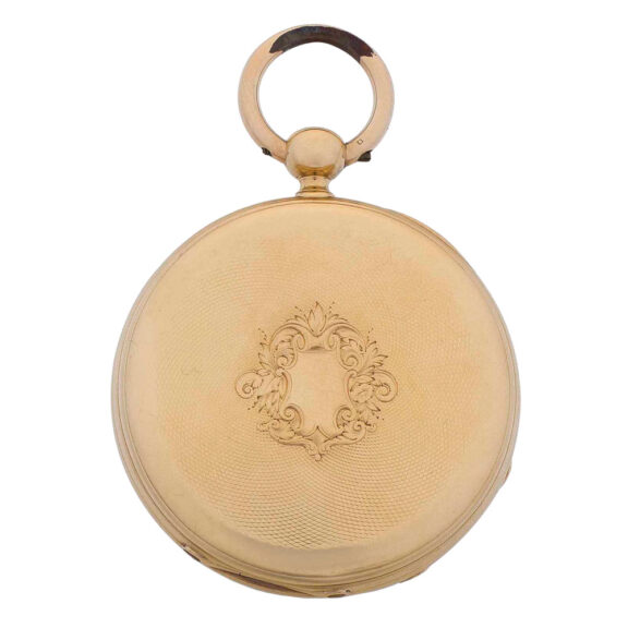Swiss gold open faced keyless lever watch Circa 1880-1899