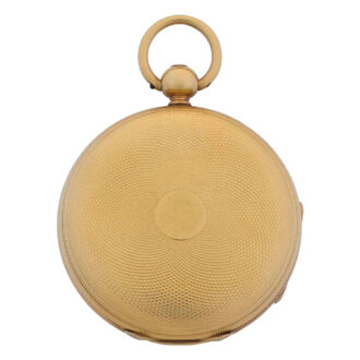 English 18 carat gold open faced key wound lever Circa 1850