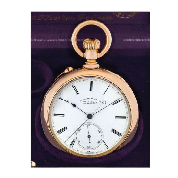 German gold lever with deadbeat center seconds Circa 1876 German gold lever with deadbeat center seconds Circa 1876