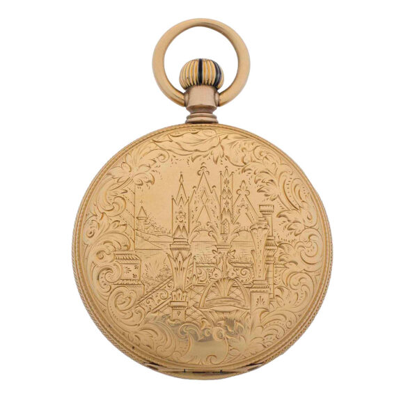 Large Swiss 18k gold hunting cased lever Circa 1850-1860