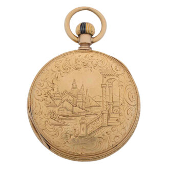 Large Swiss 18k gold hunting cased lever Circa 1850-1860