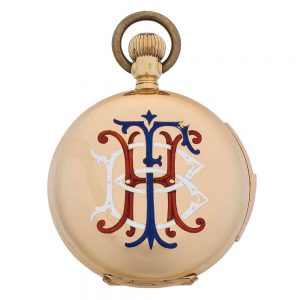 Swiss gold repeating miniature lever pendant watch Circa 1900