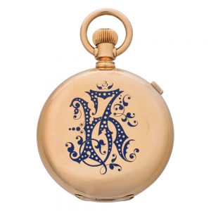 American 18k gold and enamel lever chronograph Circa 1881