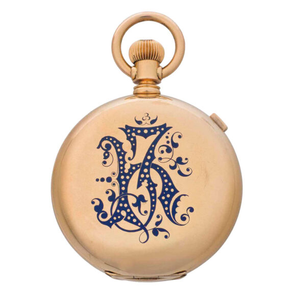 American 18k gold and enamel lever chronograph Circa 1881