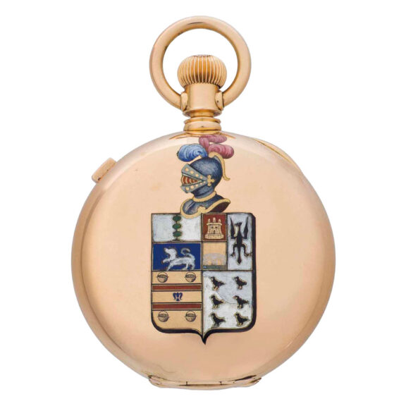 American 18k gold and enamel lever chronograph Circa 1881 American 18k gold and enamel lever chronograph Circa 1881