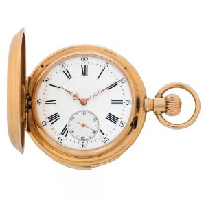 Swiss 18k rose gold minute repeating keyless lever Circa 1890