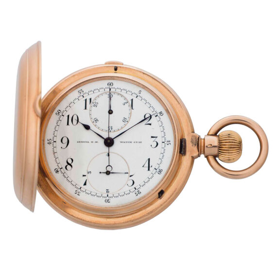 Swiss chronograph with jumping fourths seconds Circa 1890