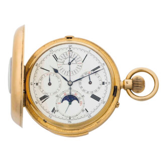 Fine English 18 carat gold complicated chronograph Circa 1898