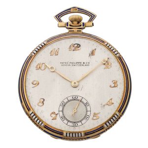 Swiss gold and enamel keyless lever dress watch Circa 1926