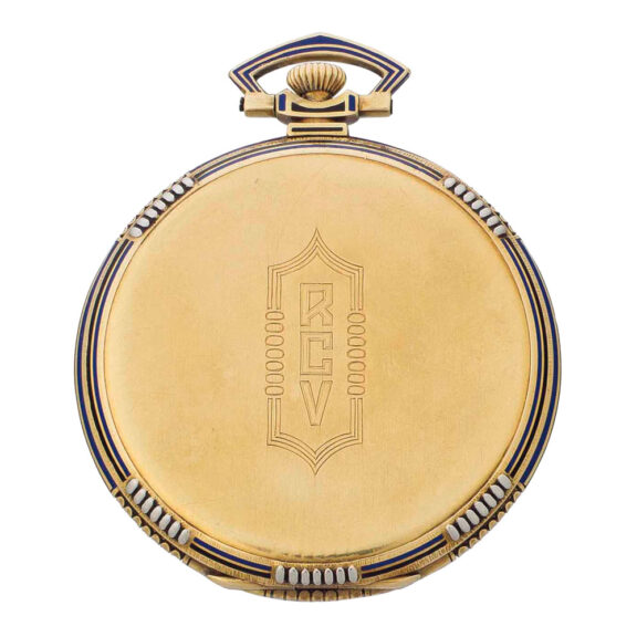 Swiss gold and enamel keyless lever dress watch Circa 1926 Swiss gold and enamel keyless lever dress watch Circa 1926