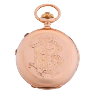 Swiss gold repeating split seconds chronograph Circa 1889