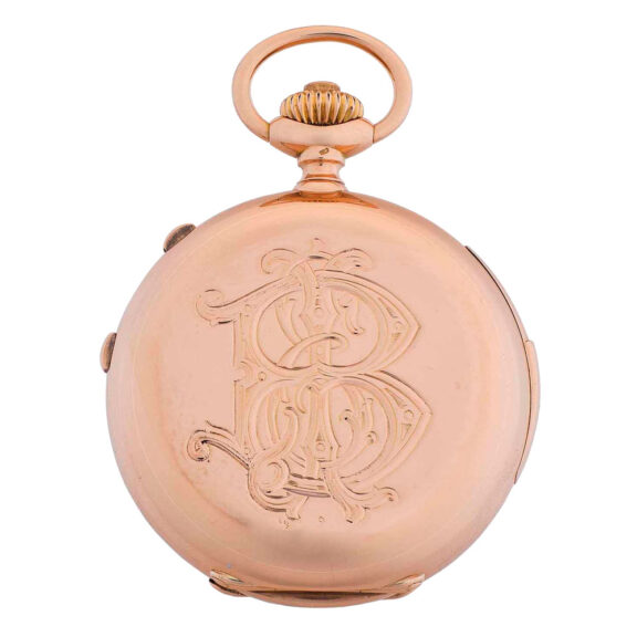 Swiss gold repeating split seconds chronograph Circa 1889