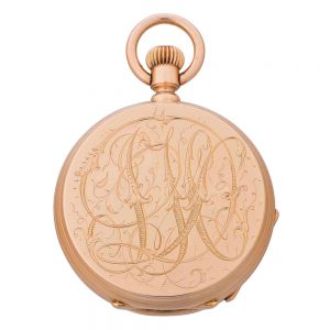 Early Swiss rose gold hunting cased lever watch Circa 1871