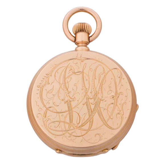 Early Swiss rose gold hunting cased lever watch Circa 1871