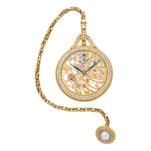 Swiss 18k gold and diamond set skeletonized lever Circa 1977