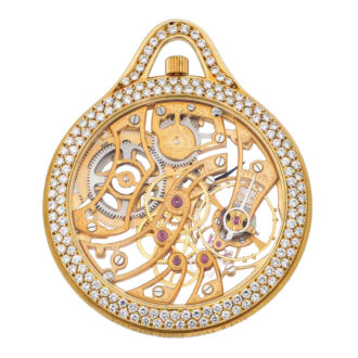 Swiss 18k gold and diamond set skeletonized lever Circa 1977