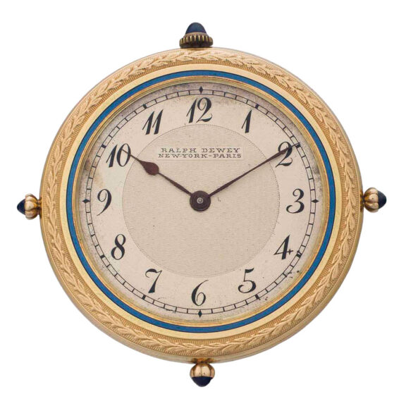 Thin Swiss 18k gold and enamel lever dress watch Circa 1910