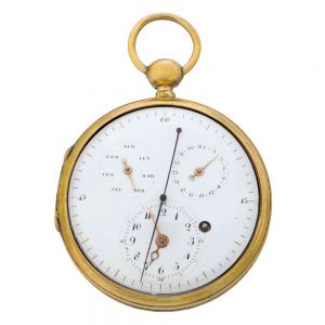 Rare French gilt duplex with center seconds Circa 1810-1820