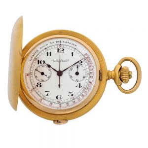 Swiss gold lever chronograph with pulsation scale Circa 1920
