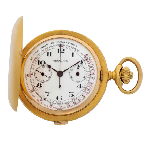 Swiss gold lever chronograph with pulsation scale Circa 1920