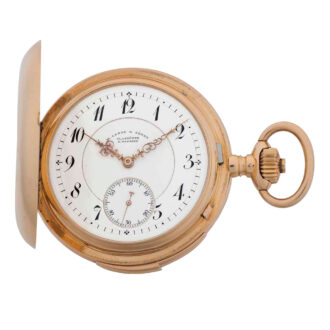 German rose gold hunting cased repeating lever Circa 1901