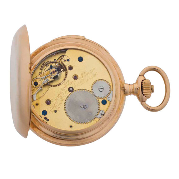German rose gold hunting cased repeating lever Circa 1901 German rose gold hunting cased repeating lever Circa 1901